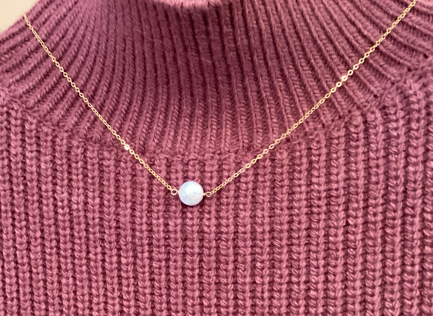 Petite Coin Pearl Necklace by Bethany