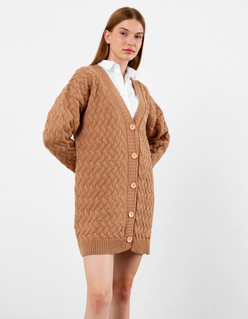 Chunky Knit Long Cardigan